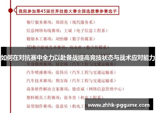 如何在对抗赛中全力以赴备战提高竞技状态与战术应对能力